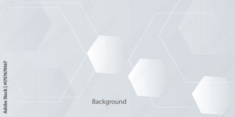 Fototapeta premium Abstract White background art vector illustration with hexagon shape blue background with square shapes. Modern Simple Blue Grey