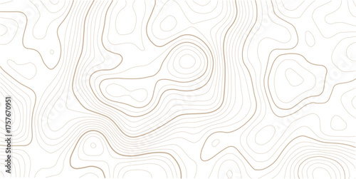 Topographic map background geographic line map with elevation assignments. Modern design with White color background with topographic wavy pattern design.
