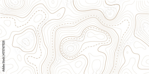 Topographic map background geographic line map with elevation assignments. Modern design with White color background with topographic wavy pattern design.