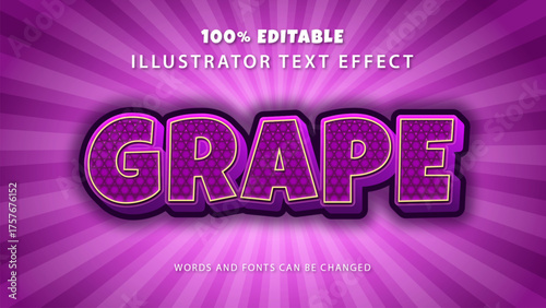 Grape text style effect, editable text
