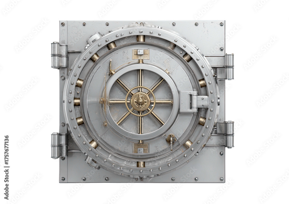 Fototapeta premium Front view of a large, antique-style vault