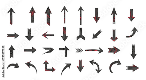 Vector art of collection of various arrow icons