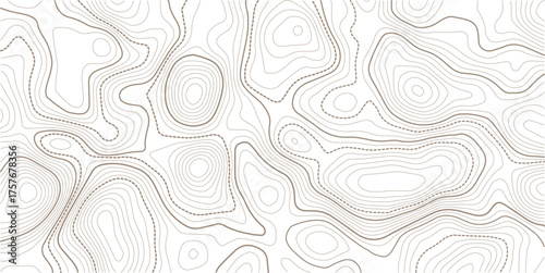 Topographic background and texture, abstract monochrome image. 3D waves. Cartography Background. Map mockup infographics. Wavy backdrop. Cardboard.