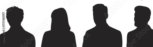 silhouettes, business, team, leadership, unity, growth, career, identity, male, female, figures, individuality, diversity, posture, concept, professional profile, team up .