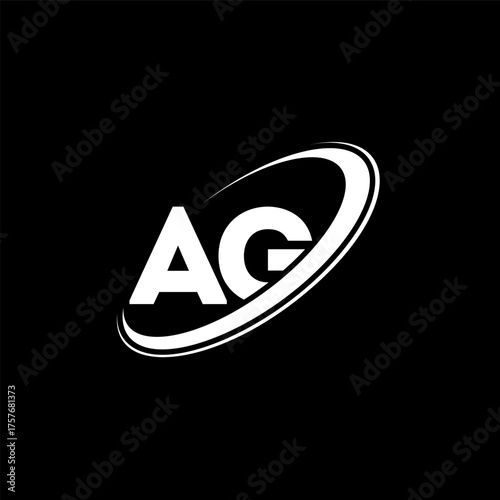 AG A G letter logo design. Initial letter AG linked circle uppercase monogram logo red and blue. AG logo, A G design. ag, a g
