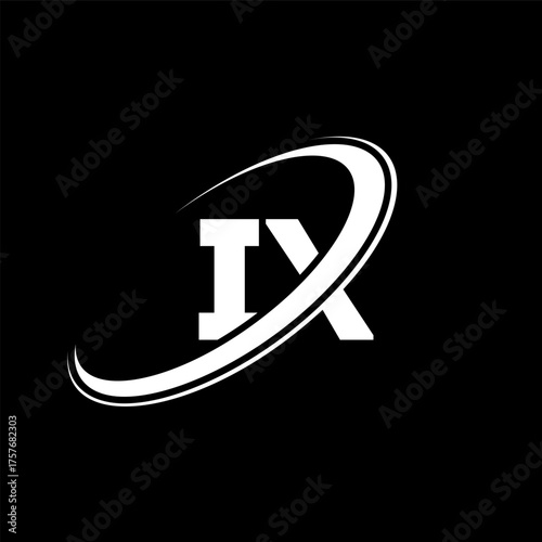 IX I X letter logo design. Initial letter IX linked circle uppercase monogram logo red and blue. IX logo, I X design. ix, i x