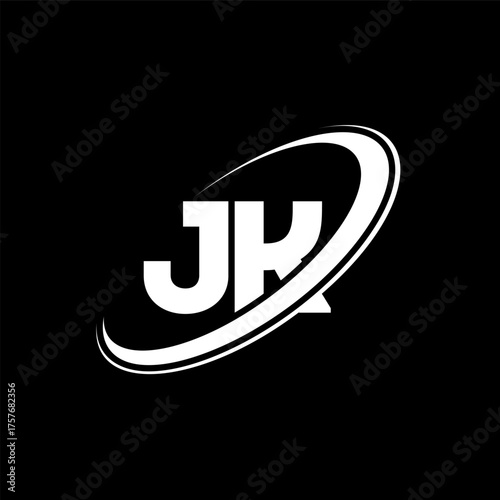 JK J K letter logo design. Initial letter JK linked circle uppercase monogram logo red and blue. JK logo, J K design. jk, j k
