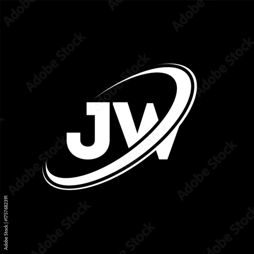 JW J W letter logo design. Initial letter JW linked circle uppercase monogram logo red and blue. JW logo, J W design. jw, j w