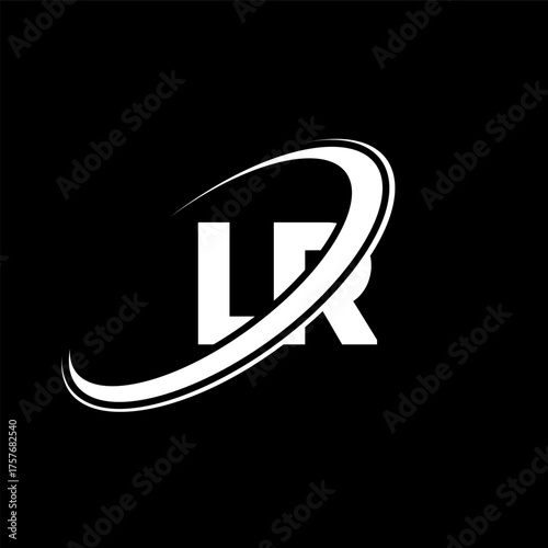 LR L R letter logo design. Initial letter LR linked circle uppercase monogram logo red and blue. LR logo, L R design. lr, l r