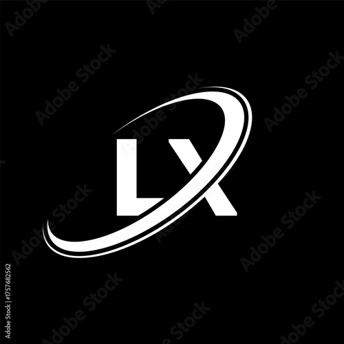 LX L X letter logo design. Initial letter LX linked circle uppercase monogram logo red and blue. LX logo, L X design. lx, l x