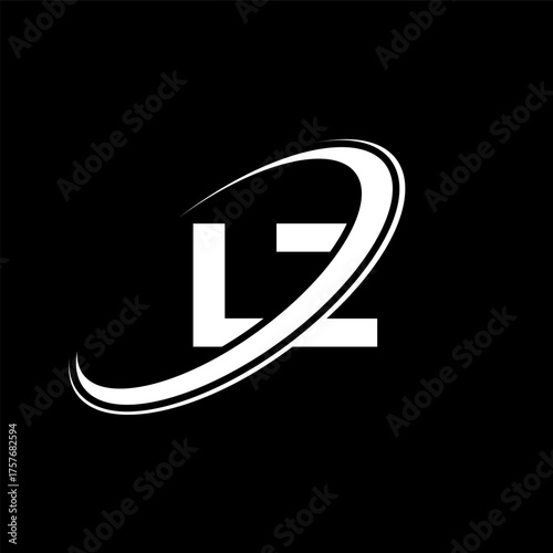 LZ L Z letter logo design. Initial letter LZ linked circle uppercase monogram logo red and blue. LZ logo, L Z design. lz, l z