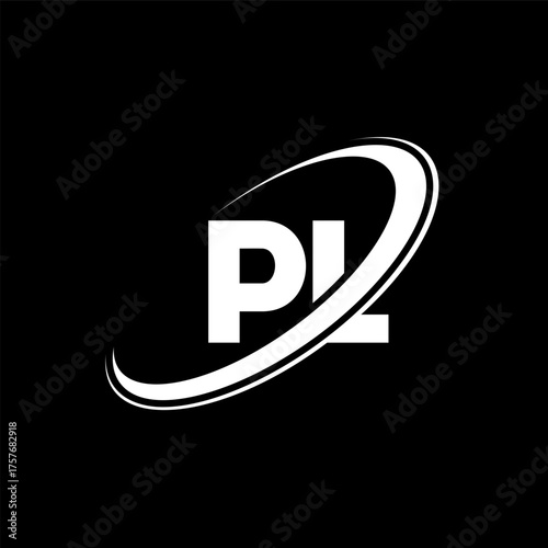 PL P L letter logo design. Initial letter PL linked circle uppercase monogram logo red and blue. PL logo, P L design. pl, p l