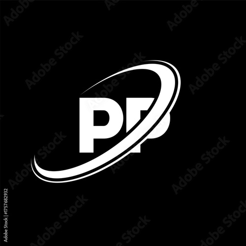 PP P P letter logo design. Initial letter PP linked circle uppercase monogram logo red and blue. PP logo, P P design. pp, p p, P&P