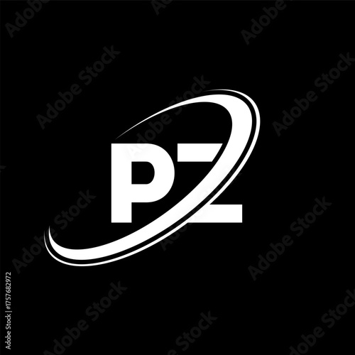 PZ P Z letter logo design. Initial letter PZ linked circle uppercase monogram logo red and blue. PZ logo, P Z design. pz, p z