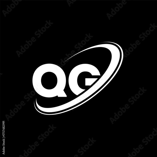 QG Q G letter logo design. Initial letter QG linked circle uppercase monogram logo red and blue. QG logo, Q G design. qg, q g