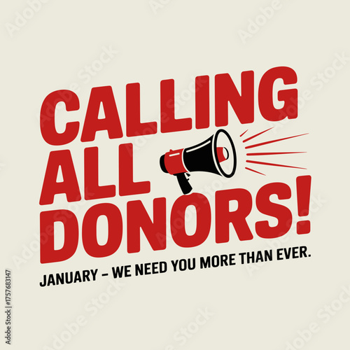 Calling All Donors January Blood Donation Awareness Poster