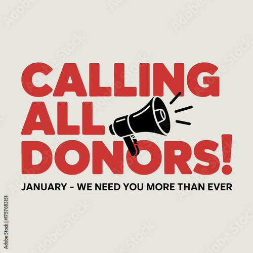 Calling All Donors January Blood Donation Awareness Poster