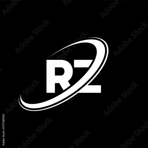 RZ R Z letter logo design. Initial letter RZ linked circle uppercase monogram logo red and blue. RZ logo, R Z design. rz, r z