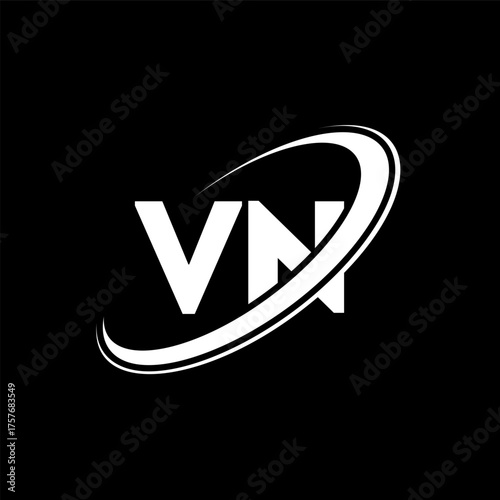 VN V N letter logo design. Initial letter VN linked circle uppercase monogram logo red and blue. VN logo, V N design. vn, v n
