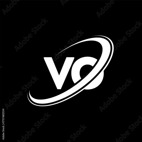 VO V O letter logo design. Initial letter VO linked circle uppercase monogram logo red and blue. VO logo, V O design. vo, v o, v&o