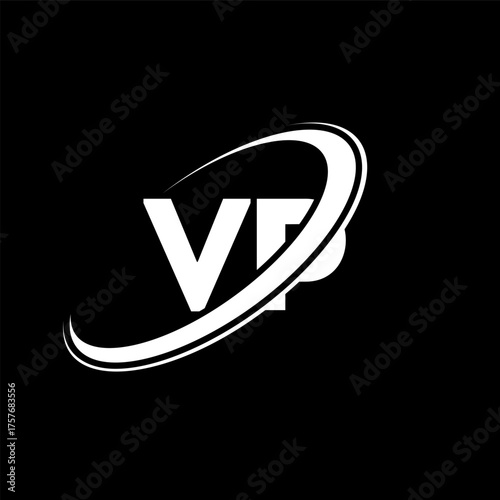 VP V P letter logo design. Initial letter VP linked circle uppercase monogram logo red and blue. VP logo, V P design. vp, v p, V&P
