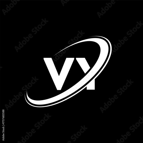 VY V Y letter logo design. Initial letter VY linked circle uppercase monogram logo red and blue. VY logo, V Y design. vy, v y