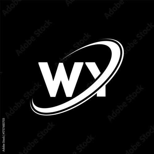 WY W Y letter logo design. Initial letter WY linked circle uppercase monogram logo red and blue. WY logo, W Y design. wy, w y