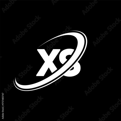 XS X S letter logo design. Initial letter XS linked circle uppercase monogram logo red and blue. XS logo, X S design. xs, x s
