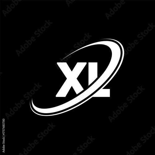 XL X L letter logo design. Initial letter XL linked circle uppercase monogram logo red and blue. XL logo, X L design. xl, x l