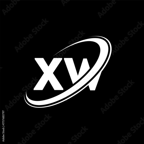 XW X W letter logo design. Initial letter XW linked circle uppercase monogram logo red and blue. XW logo, X W design. xw, x w