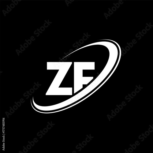 ZF Z F letter logo design. Initial letter ZF linked circle uppercase monogram logo red and blue. ZF logo, Z F design. zf, z f
