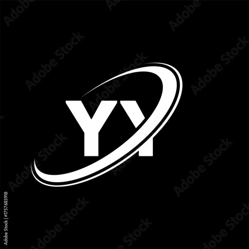 YY Y Y letter logo design. Initial letter YY linked circle uppercase monogram logo red and blue. YY logo, Y Y design. yy, y y