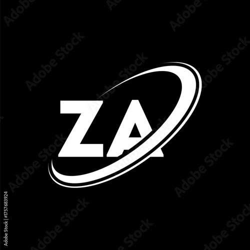 ZA Z A letter logo design. Initial letter ZA linked circle uppercase monogram logo red and blue. ZA logo, Z A design