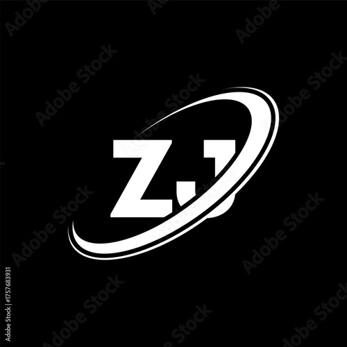 ZJ Z J letter logo design. Initial letter ZJ linked circle uppercase monogram logo red and blue. ZJ logo, Z J design. zj, z j