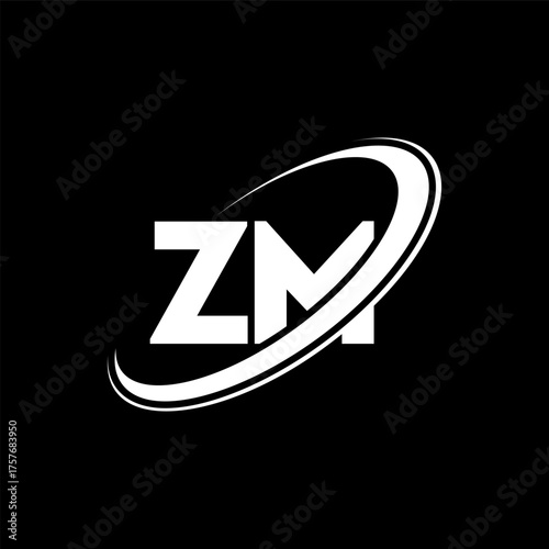 ZM Z M letter logo design. Initial letter ZM linked circle uppercase monogram logo red and blue. ZM logo, Z M design. zm, z m