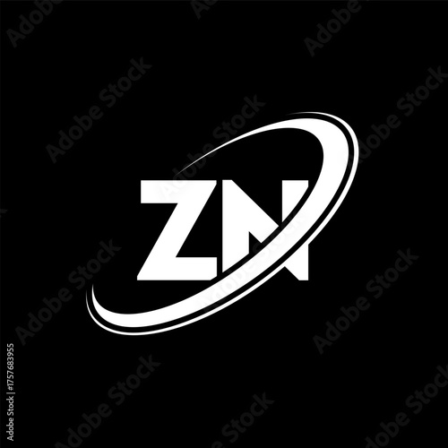 ZN Z N letter logo design. Initial letter ZN linked circle uppercase monogram logo red and blue. ZN logo, Z N design. zn, z n