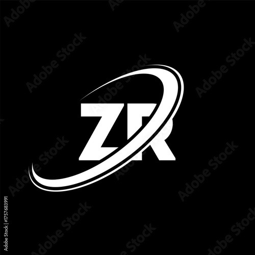 ZR Z R letter logo design. Initial letter ZR linked circle uppercase monogram logo red and blue. ZR logo, Z R design. zr, z r