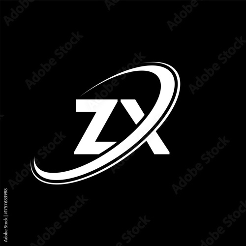 ZX Z X letter logo design. Initial letter ZX linked circle uppercase monogram logo red and blue. ZX logo, Z X design. zx, z x
