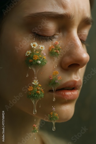 Garden From Tears Portrait — Blooming Emotion