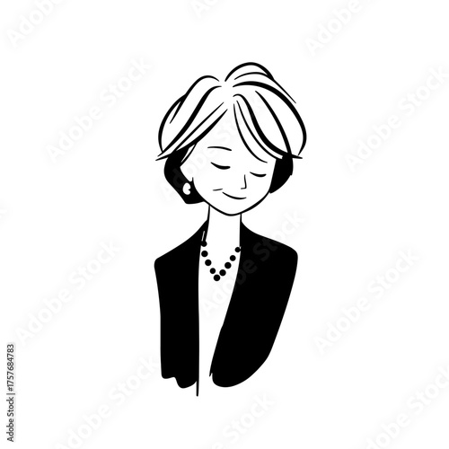 President. President simple black and white line art vector logo
