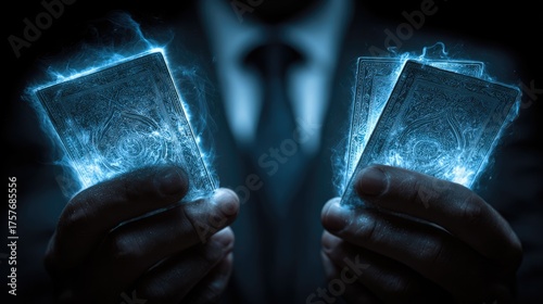 Magical Playing Cards in Hands