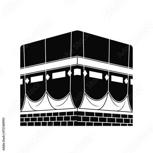 Iconic kaaba structure in mecca saudi arabia sacred islamic holy site architectural landmark for pilgrimage and worship worshipful sacred religious symbol isolated on transparent background