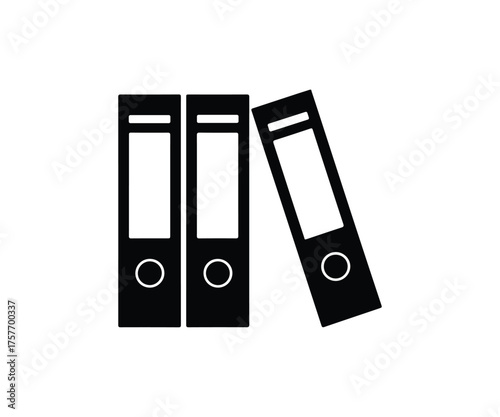 Vector ring binders set, Document storage and office organization symbol