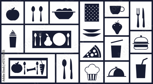 Food and Kitchen Knife Plate Spoon