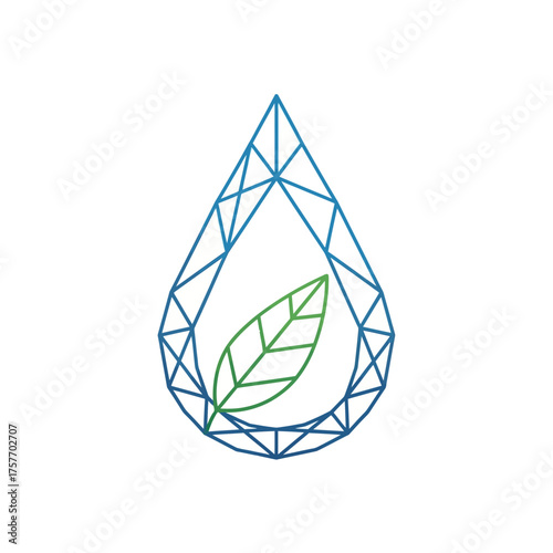 Water Drop and Leaf Concept Logo Design