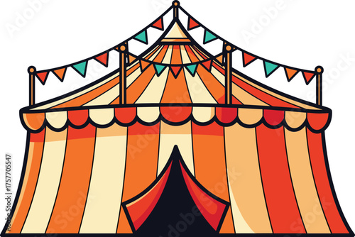 Classic Circus Tent Vector Illustration