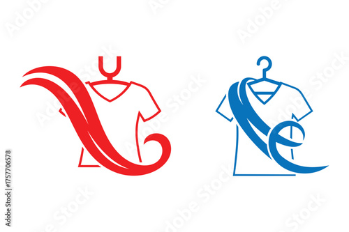 Modern T-Shirt Laundry and Fashion Logo Design Vector Isolated on White Background