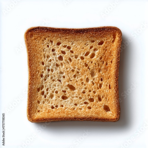 Toasted Bread Slice on a White Plate Ready for Breakfast or Snack Time