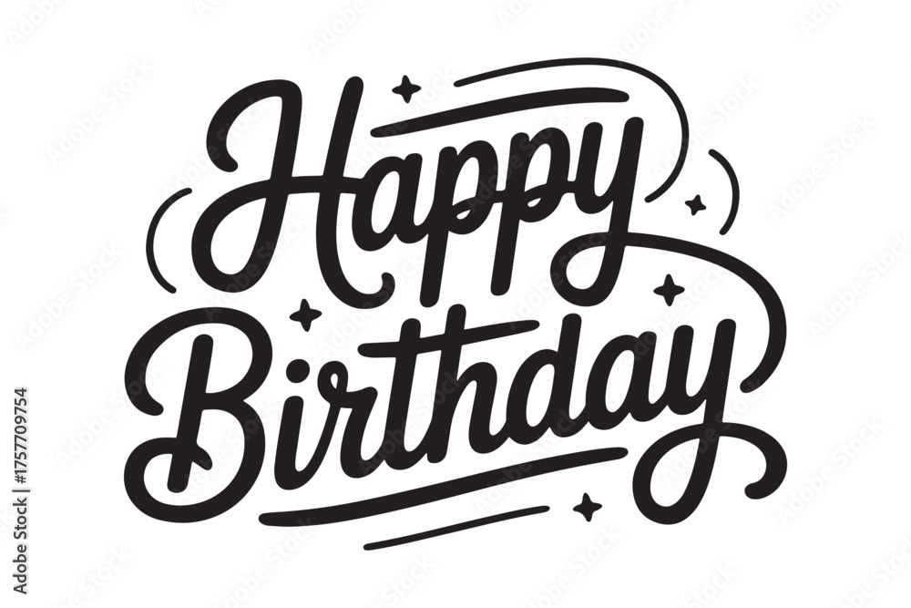 Obraz premium Calligraphic design elements set with Happy Birthday