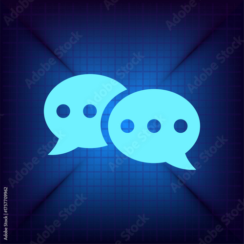 Blue icon on a dark blue background. Vector illustration.